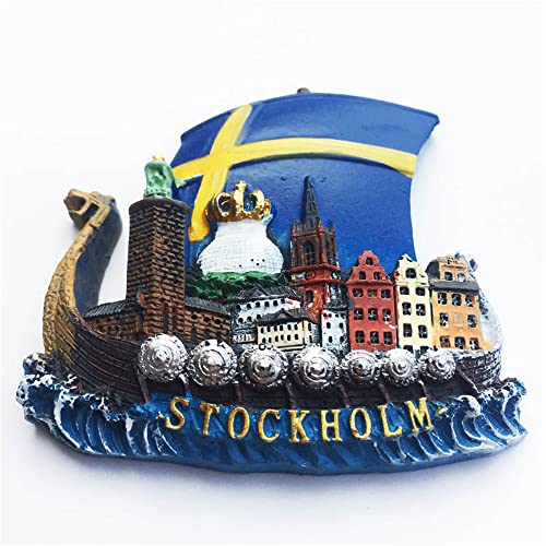 Imán decorativo 3D barco pirata Stockholm 7x6.8 cm miniatura 2