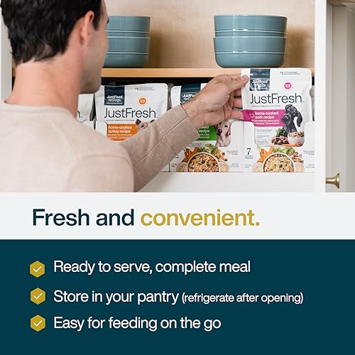 JustFoodForDogs JustFresh Wet Dog Food, Fresh Pet Meals and Toppers with No Preservatives, Resealable Package, Human Grade, Home-Cooked Chicken, 12 oz - 7 Pack - Image 6