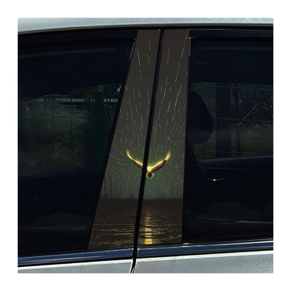Body Parts 2PCS Car B-Pillar Cover Scratches Waterproof Decals Flying Eagle Car Stickers DIY(D)