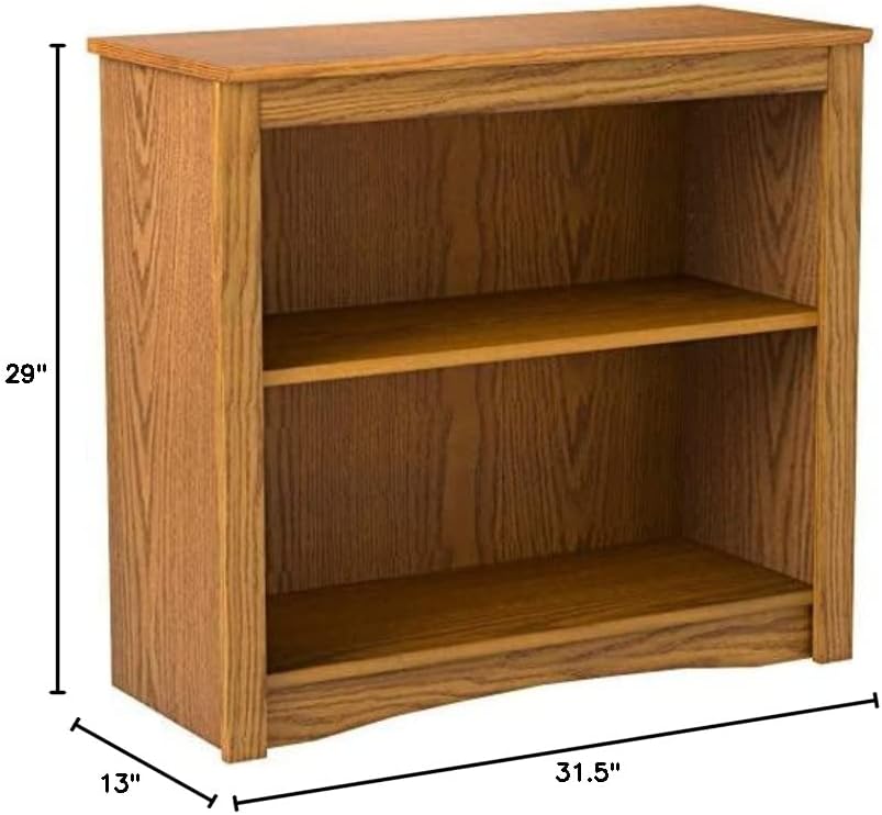 Oak 2-shelf Bookcase