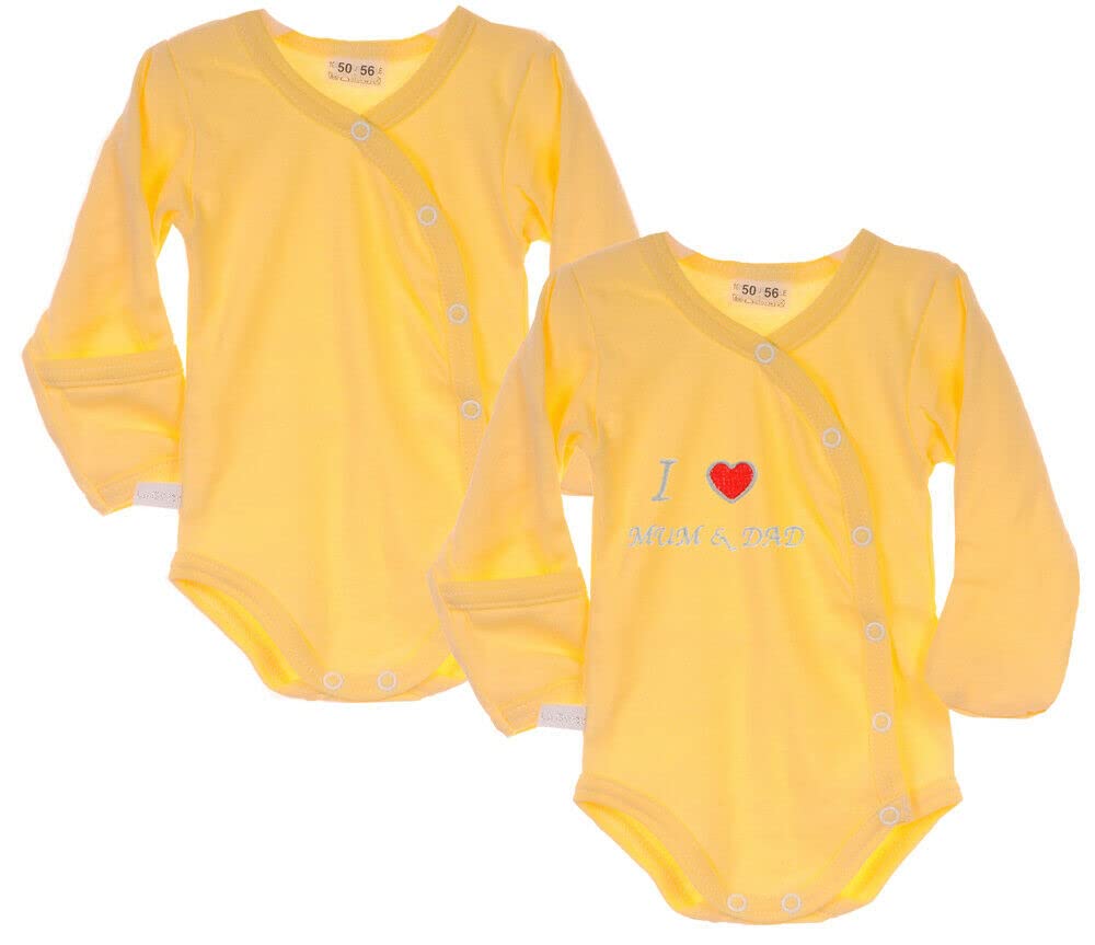 Bodys 2er Set – Wickelbody mit Kratzschutz in Weiß – Größen 44-104 – Weicher Babybody für Neugeborene & Kleinkinder