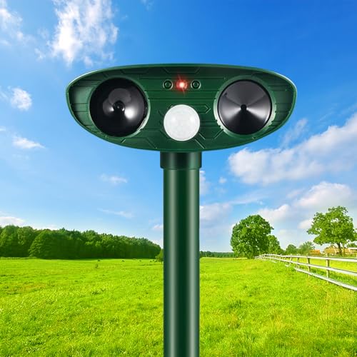 Preisvergleich Produktbild Katzenschreck Ultraschall Abwehr, Tiervertreiber Solar Katzenvertreiber Ultraschall Wasserdicht mit Bewegungsmelder für Garten, Katzen,Hunde, Marder, Vögel, Marderschreck Katzenschreck Tierschreck