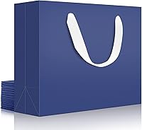 Vista 13 de EUSOAR Bolsas grandes de papel de papel para regalo, 12 bolsas de papel kraft de 12.5 x 4.5 x 11 pulgadas con asas a granel, para venta al por