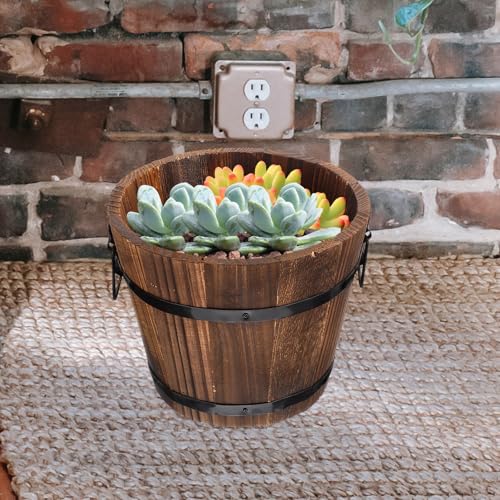 Pots de fleurs en bois finition café robuste de qualité supérieure