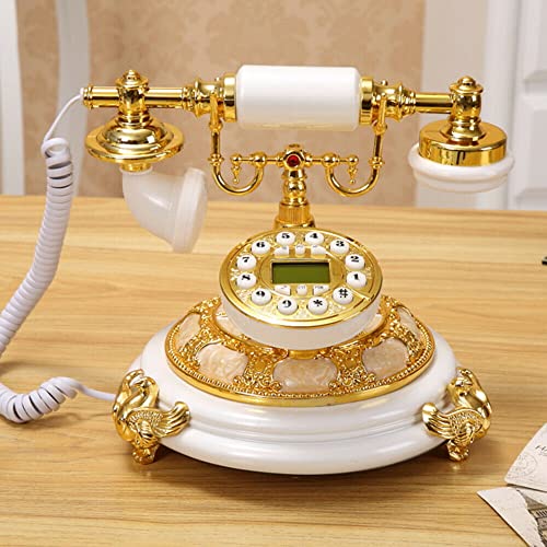 Teléfono antiguo con cable estilo vintage europeo miniatura 4
