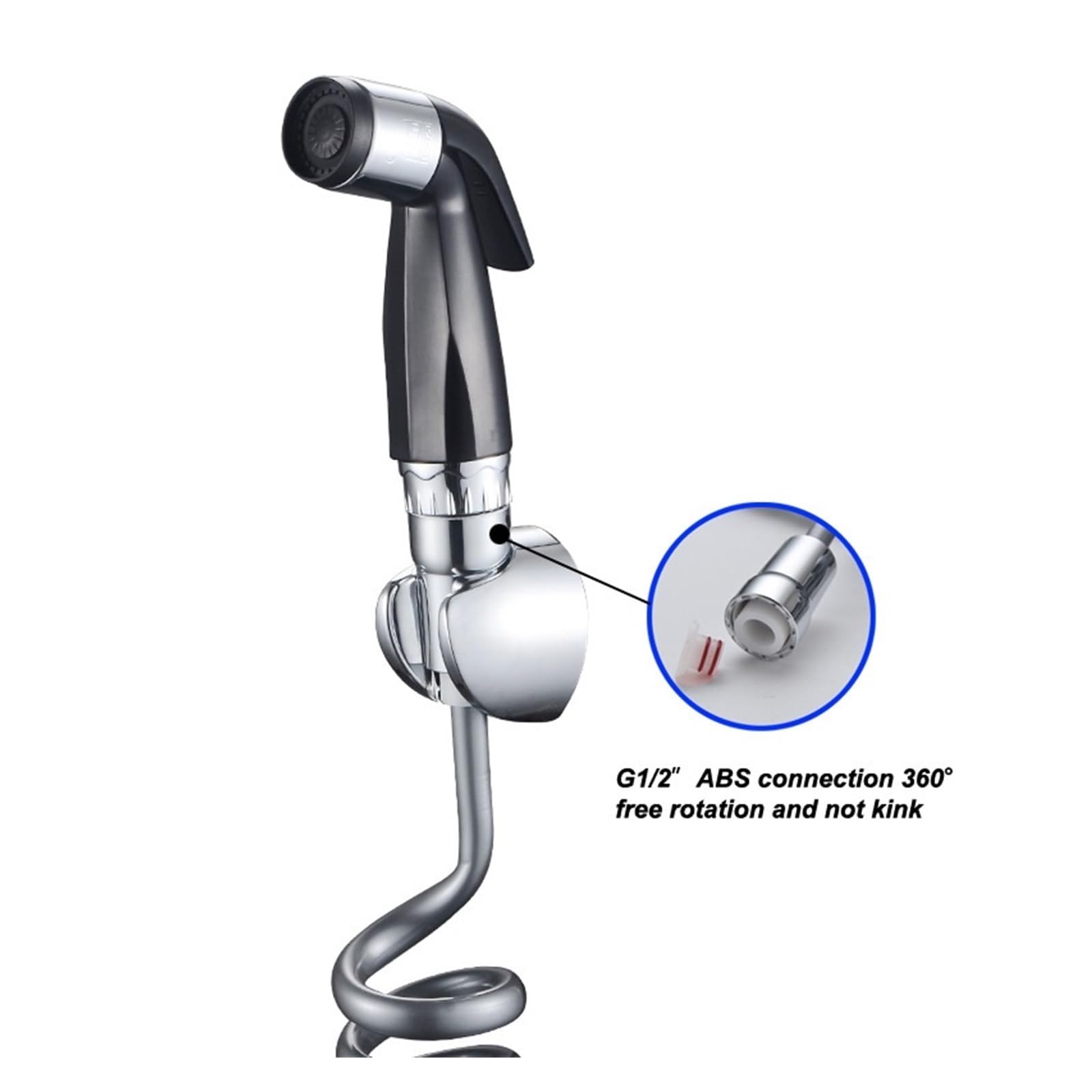 Pistola pulverizadora con manguera Boquilla, Rociador de bidé, cabezal ducha mano flujo ajustable, orificio único, alta presión, varios tamaños(Head-Hose)