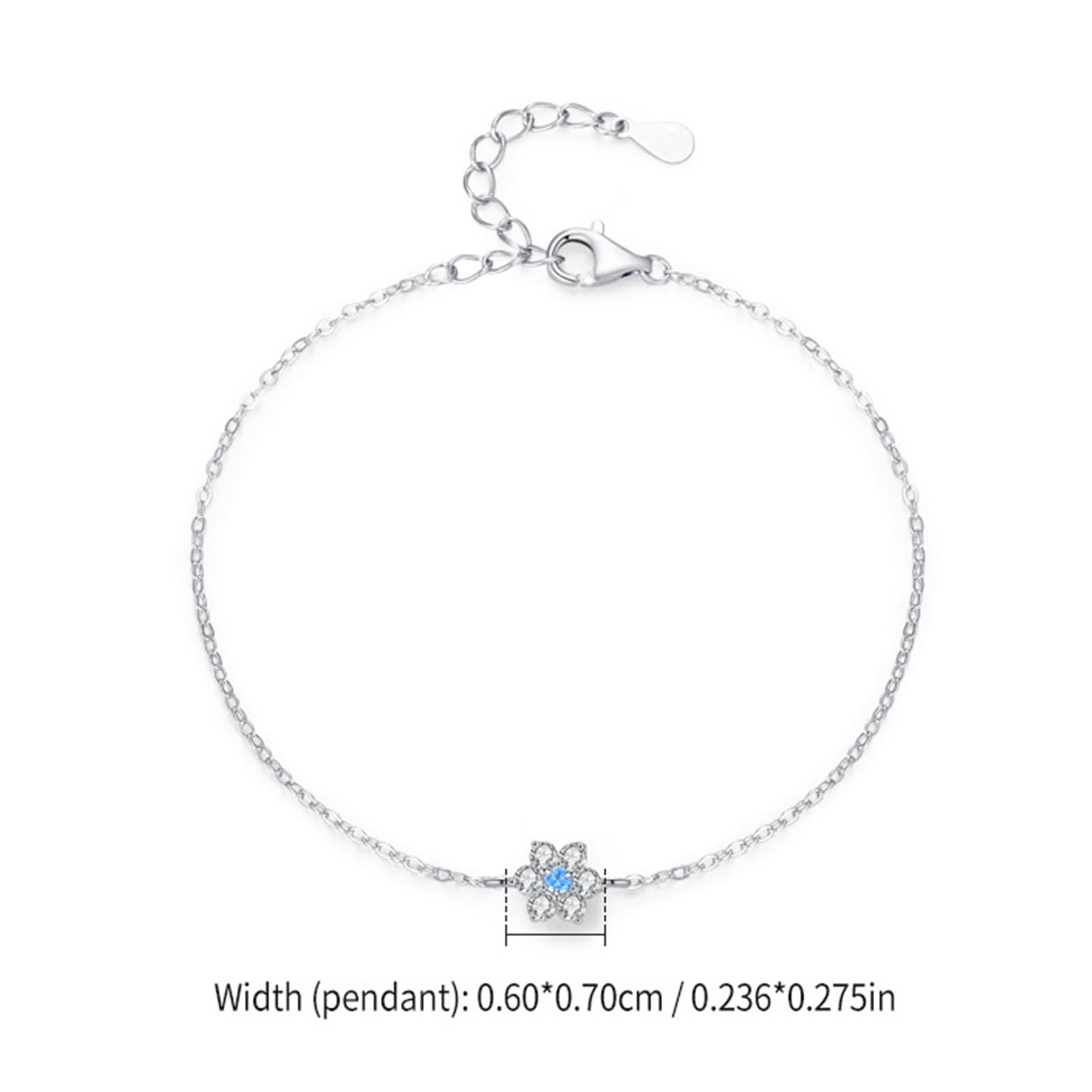 Pulsera de moda de flores para mujer con aguamarina y diamantes de laboratorio, pulsera de flores para mujer,