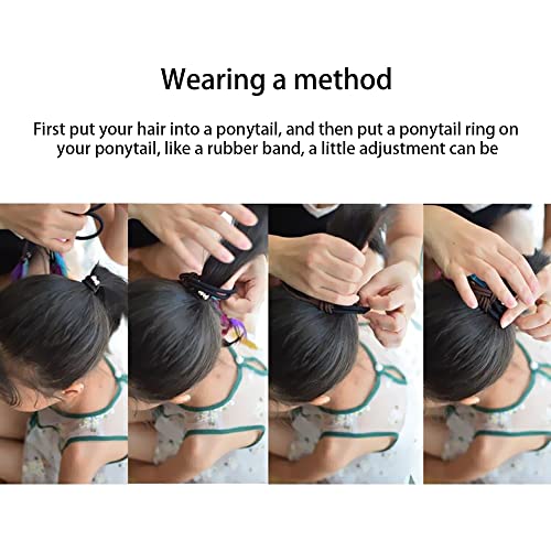 Foto von Greyoe Buntes geflochtenes Haar,Bunte Haarsträhnen Kinder, 8PCS Haarteile Twist Braid mit elastischem Seilband für Mädchen Frauen Party Geburtstag Vergnügungsparks und Reisen (Mehrfarbig)