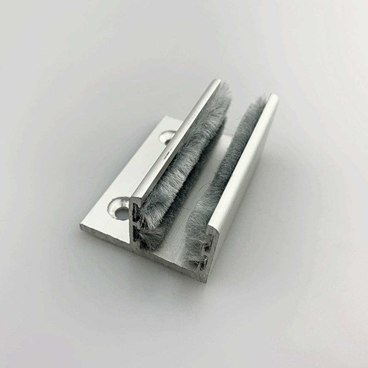 Prowadnica do szklanych drzwi przesuwnych ze stopu aluminium, 2 sztuki, srebrna, nowoczesna, 60 mm x 58 mm x 26 mm, grubość szkła 10-12 mm, prowadnica podłogowa do drzwi szklanych