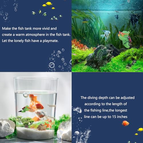 Image of onesimcr Floating Fish Tank Decorations, Aquarium Decorations, Lovely Diver Fish Tank Decorations, Floating Device Fish Tank Accessories,Suitable for All Kinds of Fish Tanks(Light Green)