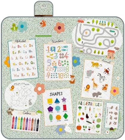 PERLETTI Waterproof Picnic Blanket for Children 200 x 200 cm – Bl...