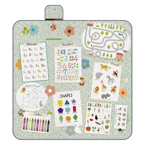 PERLETTI Manta Picnic Impermeable para Niño 200x200 - Manta Camping Picnic Blanket Playa Parque Jardín Senderismo - Alfombra Exterior Niños Plegable Portátil Multifunción (Juegos de Mesa, 200x200)