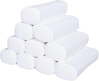 12 Rolls Soft Coreless Toilet Paper, Disposable Facial Tissues, 5-Ply Toilet Tissue