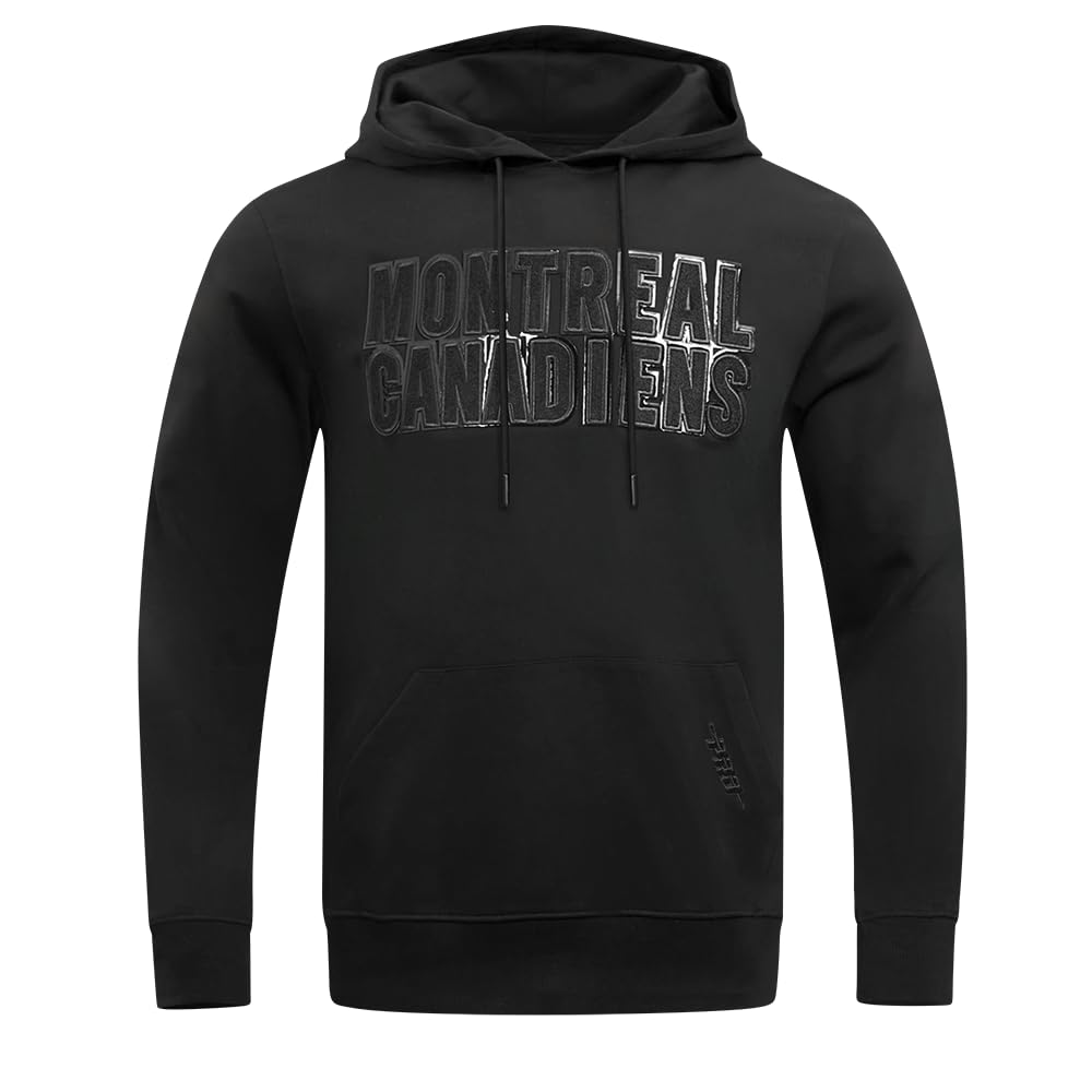 Pro Standard Mens NHL Classic Triple Black Cotton Double Knit Pull Over Hoodie