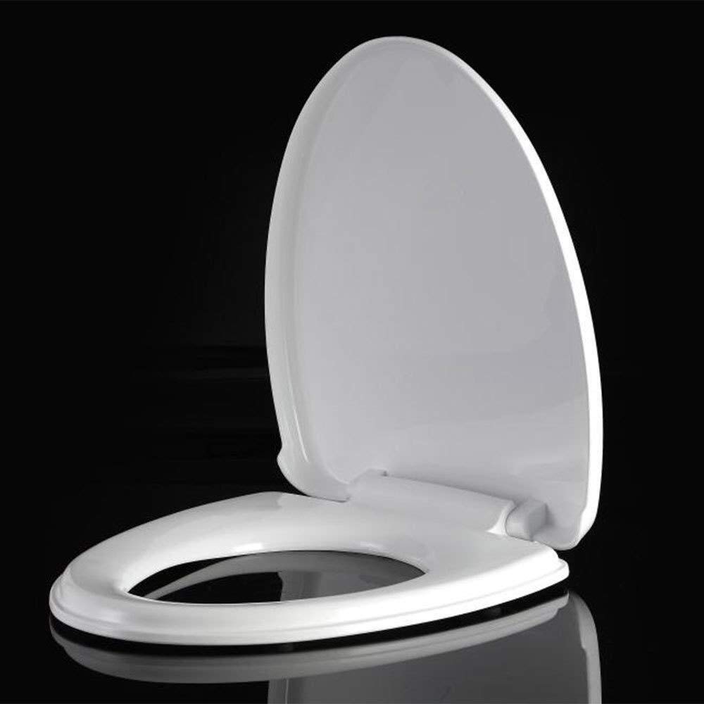 Copriwater Con Coperchio A Chiusura Lenta – Sedile WC In PP Addensato, Bianco, Dimensioni 44-48 X 39 Cm, Facile Da Montare