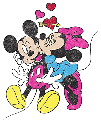 Disney Characters Mickey Minnie Love Girl's Solid Crew Tee2