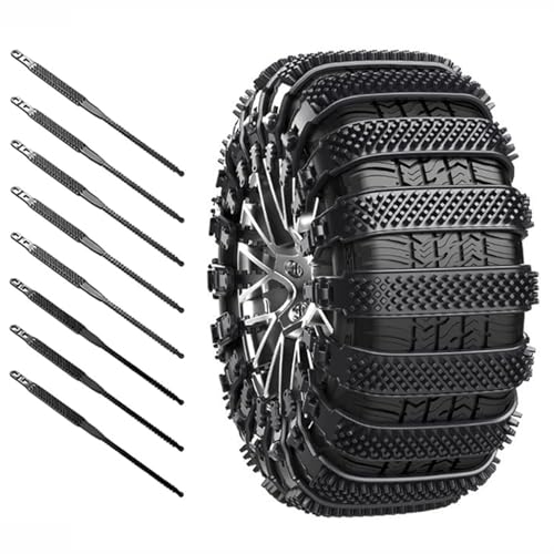 Car Snow Chains for Nissan 350Z 2010-2019, 8PCS, Black