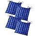 Gräfenstayn® Set de 4 Coussins d’Assise Coussins de Chaise 40x40x5cm pour intérieur et extérieur - 100% Coton - Différents Coloris – Rembourrage épais (Bleu)