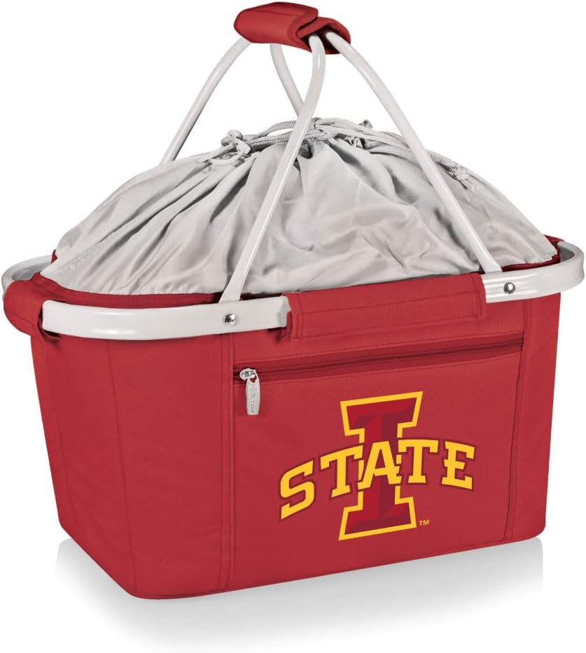 NCAA Iowa State Cyclones Metro Shopping Basket - Insulated Picnic Basket - Collapsible Market Basket - Utility Tote Cooler Bag