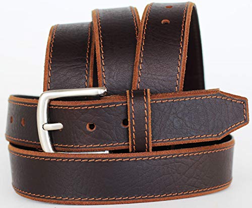 65-66 Handmade Heavy Duty Men's Dress Casual Cow Leather Belt Brown 2630RS