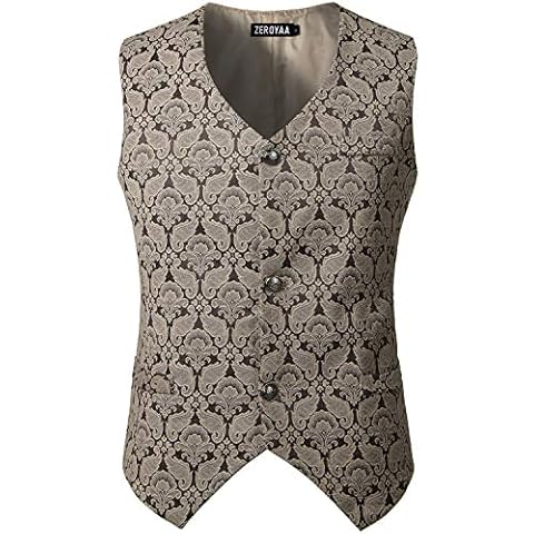 ZEROYAA Herren-Weste, einreihig, Gothic Cover