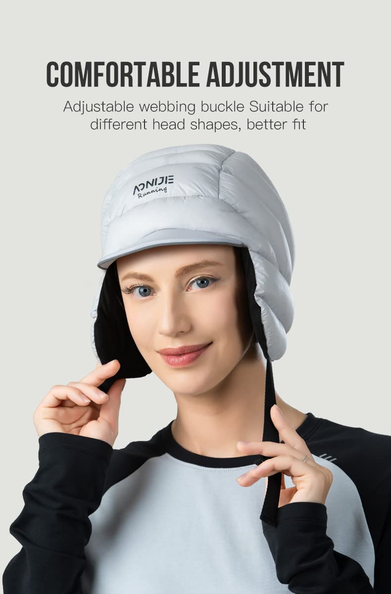 AONIJIE Winter Weiße Entendaunen Mütze Beanie Balaclava Ohrenschützer Schal Radfahren Camping Skifahren Snowboard Wandern