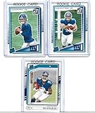 Jaxson Dart Cam Skattebo and Malik Nabers Football 3 Card Rookie Lot Donruss Rated Rookie Giants Star Quarterback Running Back & Wide Receiver! You Will Receive All 3 Cards Showed