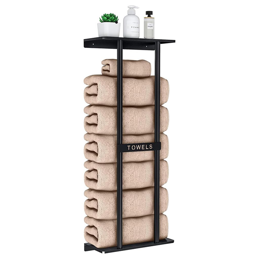 Supvox® Bathroom Towel Rack, Multiple Towel Rack with Storage Shelf Vertical Wall Mouting Bath Towel Storage Rack Minimalism Bathroom Wall Towel Racks, 15 x 79 x 31 cm-image-7
