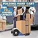 Folding Hand Truck Trolley Dolly, Folding Cart Small Trolley Dolly with Wheels, Lightweight Utility Dolly Expandable Baseplate Small Backpack Portable Luggage Cart for Airport Travel