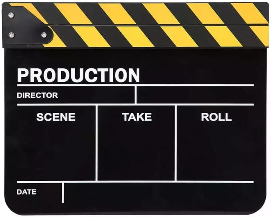 30x25CM Acrylic Clapperboard Director Professional Movie Film Action Clap Cinema Photo Studio Accessories(Color 1)