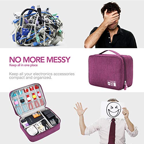image for DEMACIA Electronic Organizer Large Travel Cable Organizer Bag Electron