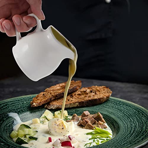 Sauce Boat Dispenser di sciroppo per la Salsa di Salsa per la Schiuma di Latte in Porcellana Piccola brocca per la Cucina di casa 100 ml Salsiera piattino - immagine 4