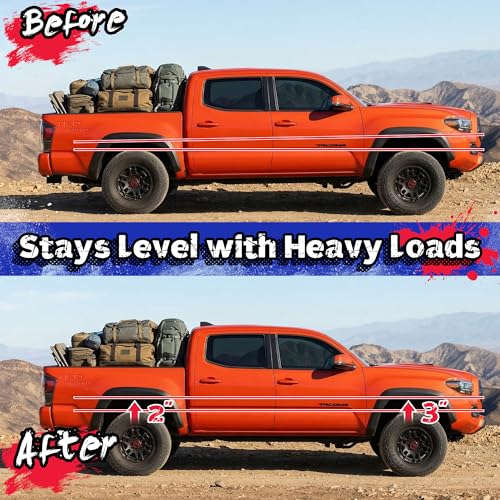Image of KSP Tacoma Lift Kits, 3 inchF+2 inchR Full Leveling Lift Kit for Toyota Tacoma 2005-2023, Off-Road Suspension Upgrade with 3in Front Strut Spacers, 2in Rear Lift Blocks and U-Bolts