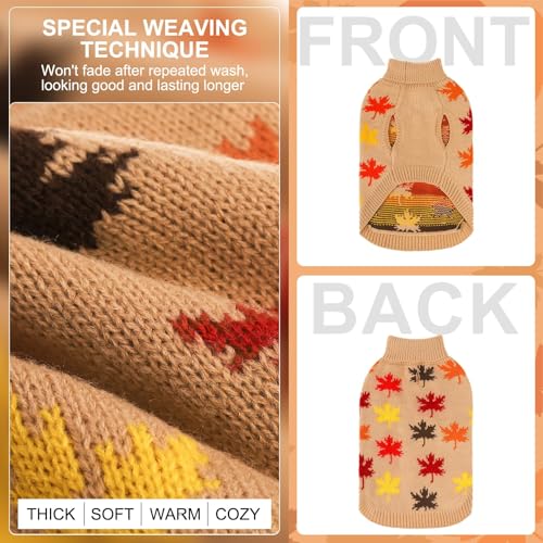 Image of BEAUTYZOO Small Dog Sweater, Plaid Knit Winter Clothes with Harness Hole