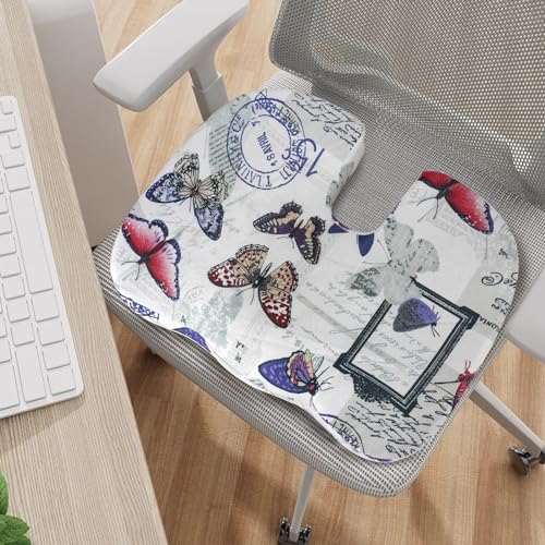 Image of Tailbone Pain Relief Cushion, Memory Foam Seat Cushion for Coccyx Sciatica Pain Pressure Relief Office Desk Chair
