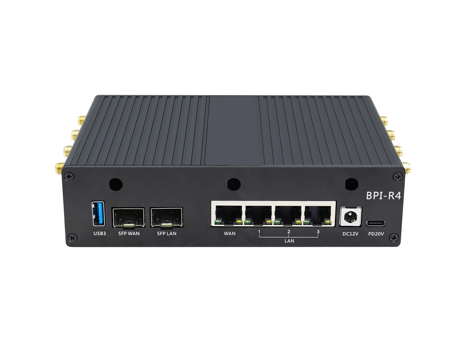 WayPonDEV Zwart metalen behuizing voor Banana Pi BPI-R4 Draadloze Dual-Band WiFi-routerbord OpenWRT, metalen Heat Shell voor Banana Pi BPI-R4 MediaTek MT7988A (Filogic 880) Single Board Computer