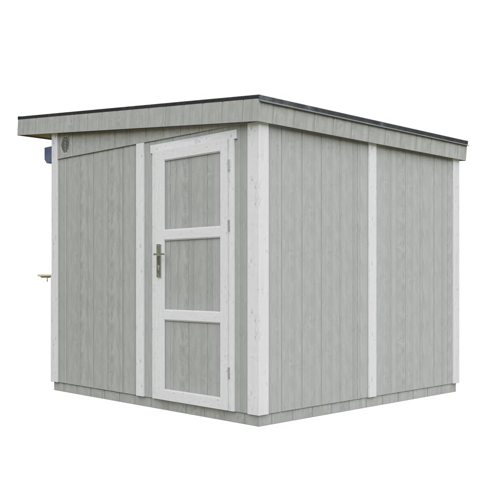 Premium-Außenkiosk - 5,9m² - H240x248x305 cm - Fertig Gartentor, Verkaufsstand, Marktstand, mobiler Bar-Kiosk - LP Smartside Paneelbauweise - Timbela M950-TUNDRA Grey