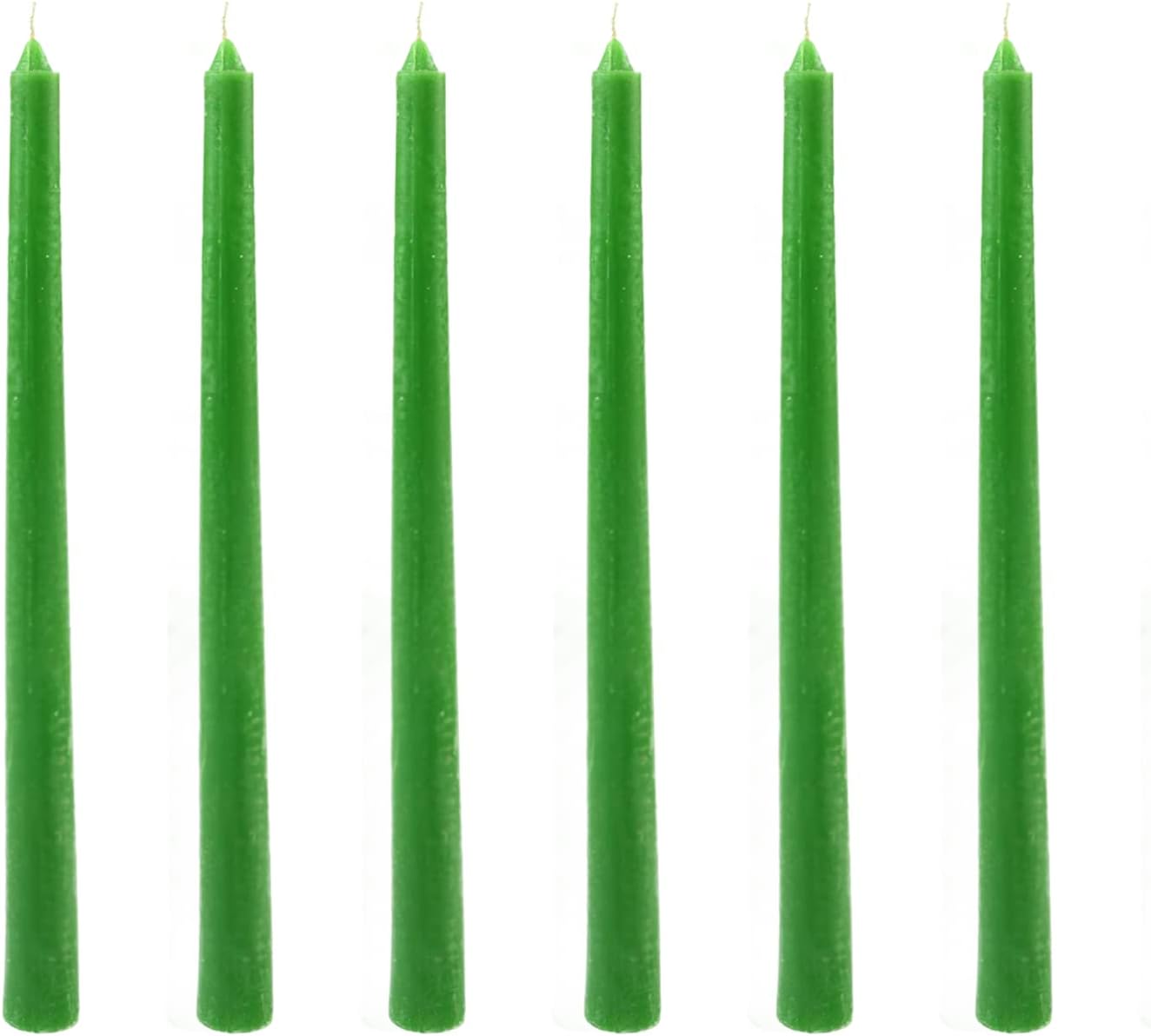 SITARA CRAFTS® Long Houseold Green Taper Candles | Unsented | Dripless Candlesticks |10-Inch Tall | 8 Hour Clean Long Burning | Set of 6| Party and Special Occasions