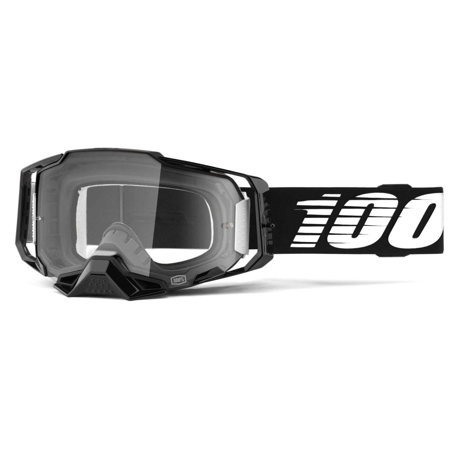 Amazon.com: 100% Armega Goggles Black/Clear Lens2, One Size