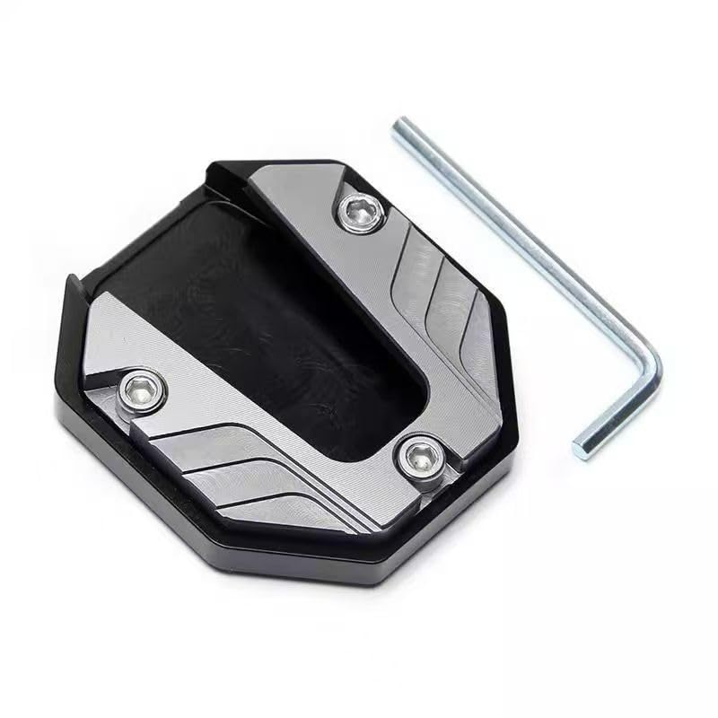 Soporte Lateral para BMW R1250GS R1200GS LC R 1200 GS R 1250 GS 2018-2023, Extensión Pata de Cabra Resistente Base de Apoyo Estabilizadora Ampliador de Apoyo Moto,Silver