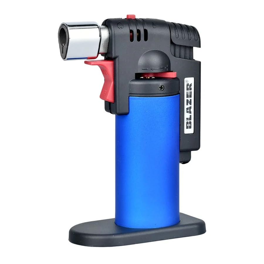 Blazer Firefox Torch Lighter Windproof, Butane Refillable (Blue)