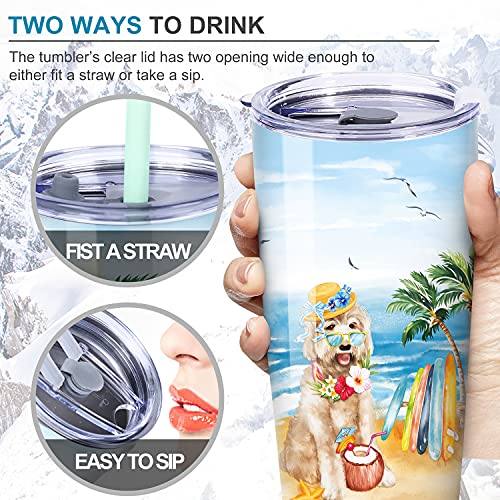 NymphFable 20oz Playa Perro Taza Termo Cafe para Llevar Taza Termica Acero Inoxidable Taza Personalizada - Imagen 5