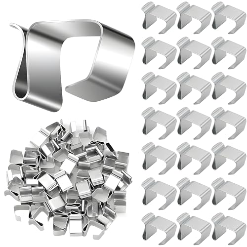 Shengruili 120 Stück Dachrinnenhaken für Lichterketten,Edelstahl-Weihnachtslichter,Metall-Weihnachtslichter-Dachrinnenhaken,Metall Licht Haken Clip,Mini Dachrinnenhaken,Edelstahl Weihnachtslicht Clips