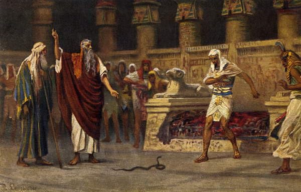 Lienzo decorativo para pared de Moisés y Aarón, pintura clásica de 60x90cm de alta calidad