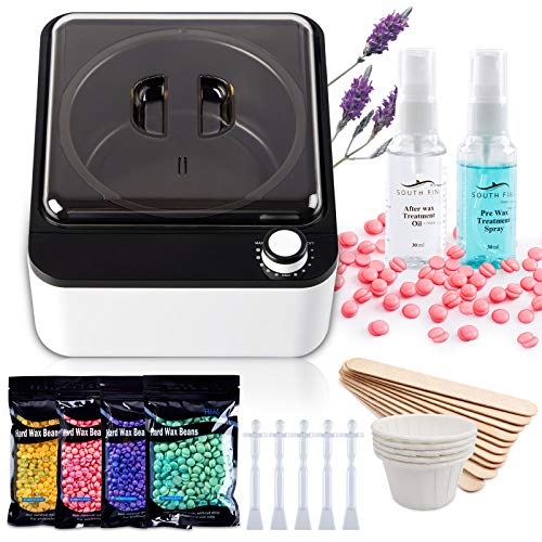 Wax Warmer Waxing Kit For Hair Removel With 14.1oz Hard Wax Beans, Wax Pot, 10pcs Wax Applicator Sticks, Nose Wax Sticks, For Full Body Hair Removal Bikini Face Armpit Legs Back Eyebrow Waxing