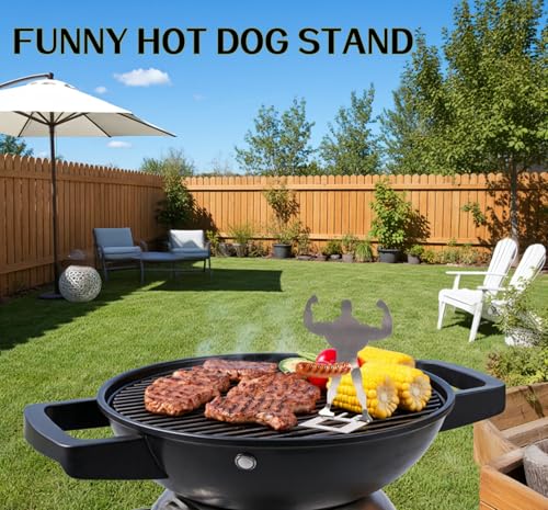 Zorythm 8 PCS Funny Hot Dog Holder and Sausage Stand-Standing Muscle Man Sausage Barbecue Rack-Hot Dog Grill Holder Man-Portable Reusable Stainless Steel Hotdog and Sausage Roaster for Camping,Trip by Zorythm - Image 5