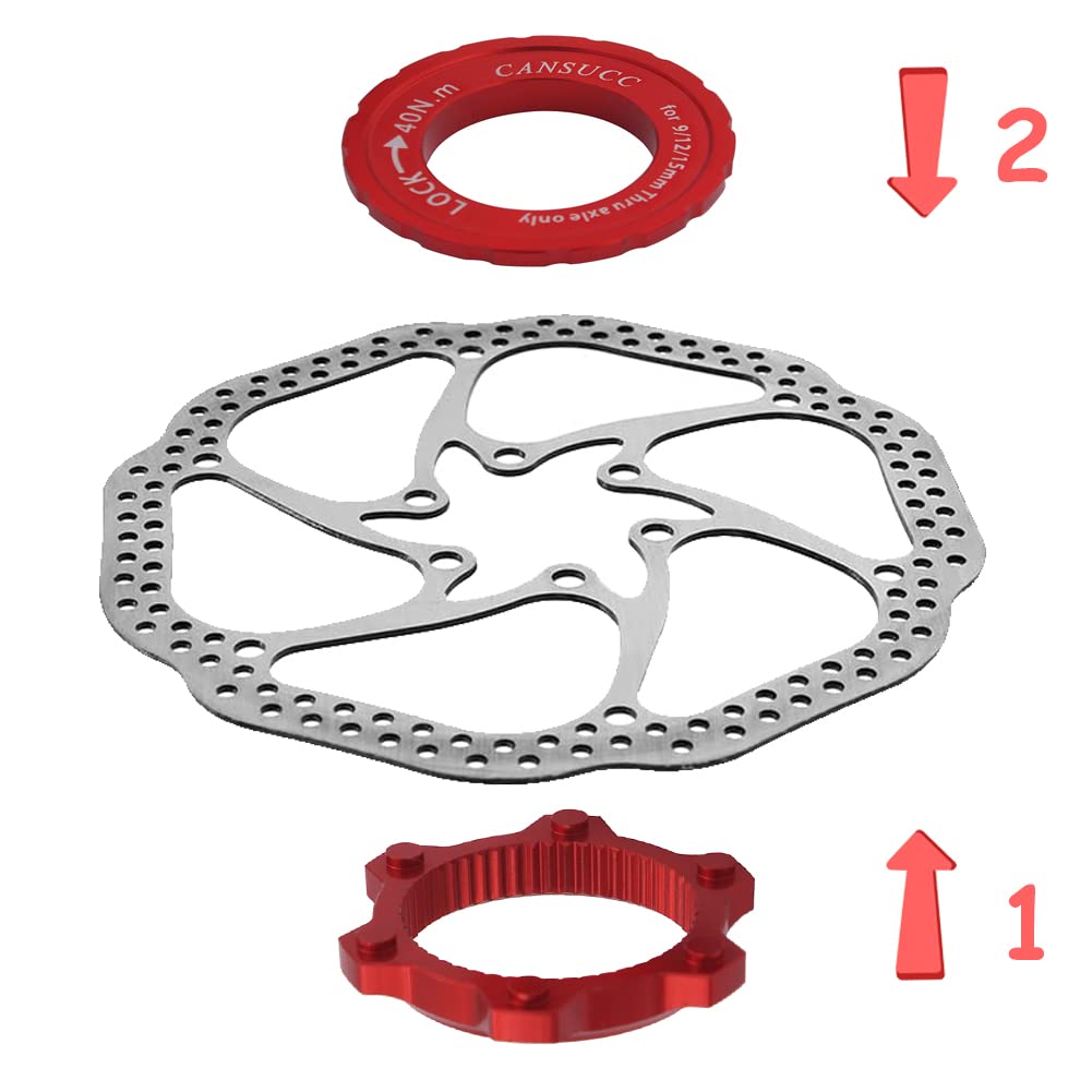 Tacchetti Freni Bici Adattatore Freno A Disco Mtb Adattatore Mozzi Center-Lock A 6 Bulloni - Per MTB, Lega Alluminio Dischi Mtb 6 Fori Distanziatore Freni A Disco Bici