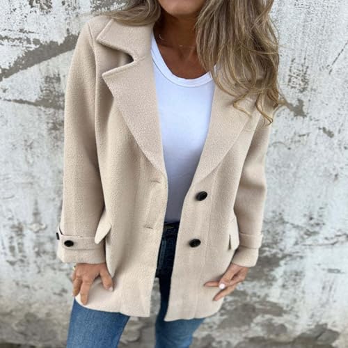 Women's Woolen Coats Business Casual Outerwear Elegant Trench Coat Loose Lapel Cardigan Fall Winter Jacket2