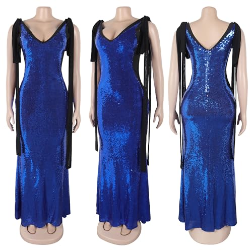Image of PORRCEY Women's Sexy Rhinestone Lace Sheer Mesh Formal Evening Dress