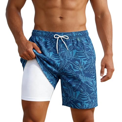Short plage motif floral homme coupe ample respirante pour loisirs décontractés